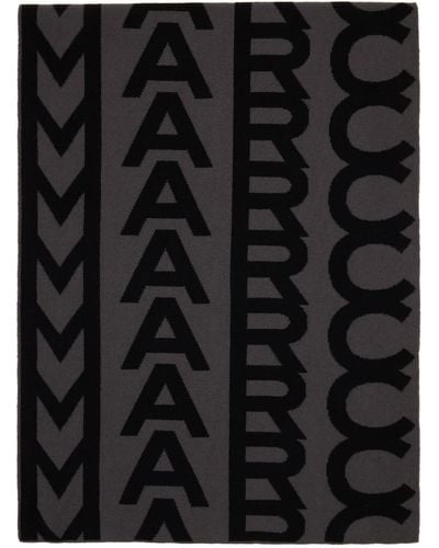 Marc Jacobs &グレー モノグラム マフラー - ブラック