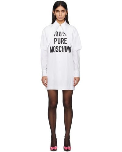 Moschino White '100% Pure ' Minidress - Black