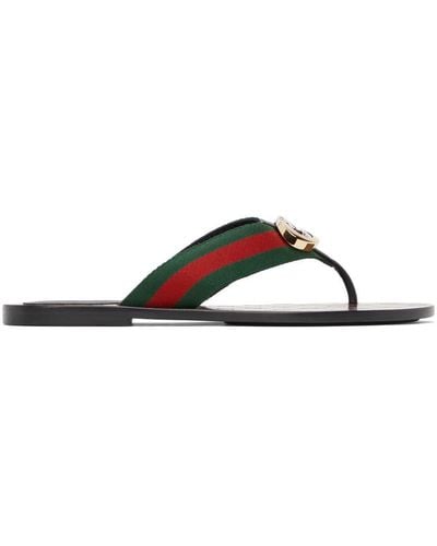 Gucci Gg Flat Sandals - Black