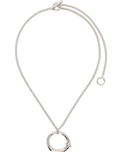 Jil Sander Collier argenté à pendentif - Multicolore