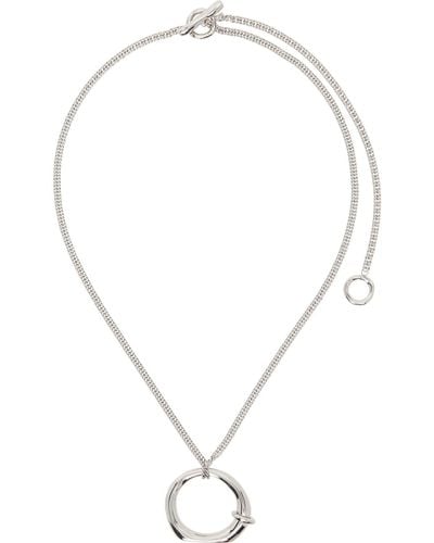 Jil Sander Silver Pendant Necklace - Multicolour