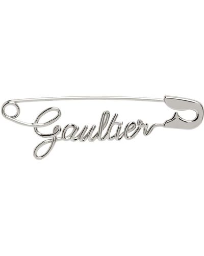 Jean Paul Gaultier Gaultier Signature Safety Pin Brooch In Black