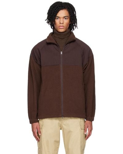 Beams Plus Zip Sweater - Brown