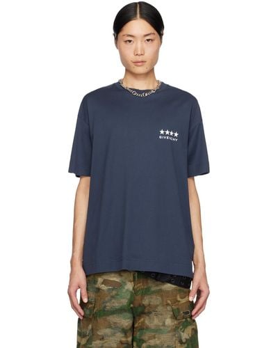 Givenchy ネイビー 4g Tシャツ - ブルー