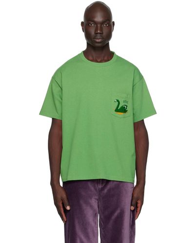 Bode T-shirt vert à image de cygne