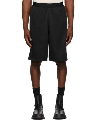 Moncler Black Matt Black Mesh Shorts