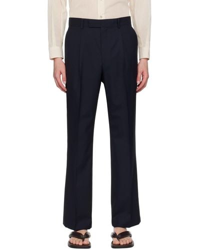 AURALEE Pleated Trousers - Blue