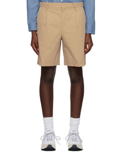 A.P.C. . Beige Terry Shorts - Natural