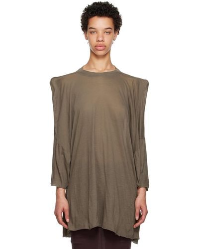 Rick Owens ブラウン Tommy Strobe 長袖tシャツ