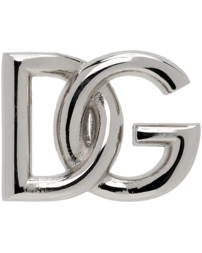 Dolce & Gabbana Dolce&gabbana Silver Dg Logo Pin - Metallic