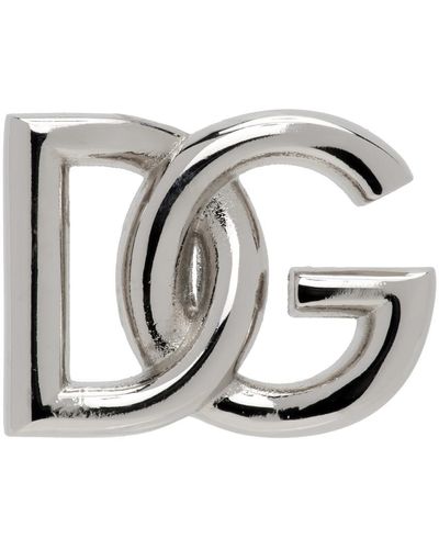 Dolce & Gabbana Épingle argentée à logo dg - Métallisé