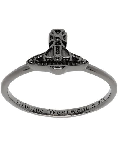 Vivienne Westwood Gunmetal Oslo Ring - Black