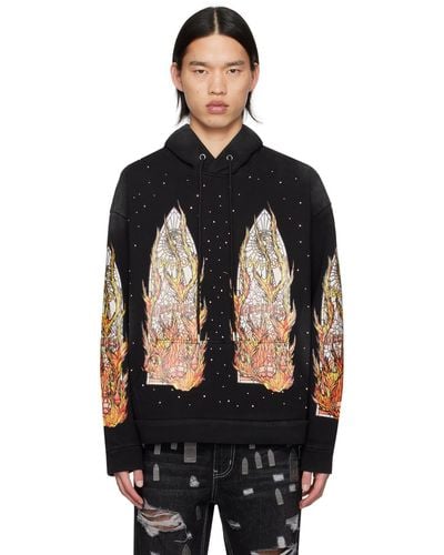 Who Decides War Flame Glass Hoodie - Black