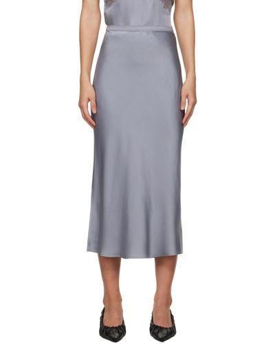 Anine Bing Grey Bar Midi Skirt - Black