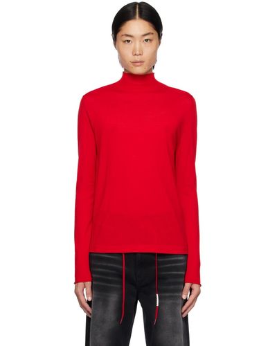 Marni Red Embroidered Turtleneck
