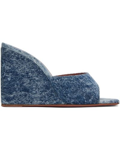 AMINA MUADDI Blue Lupita Wedge Heeled Sandals