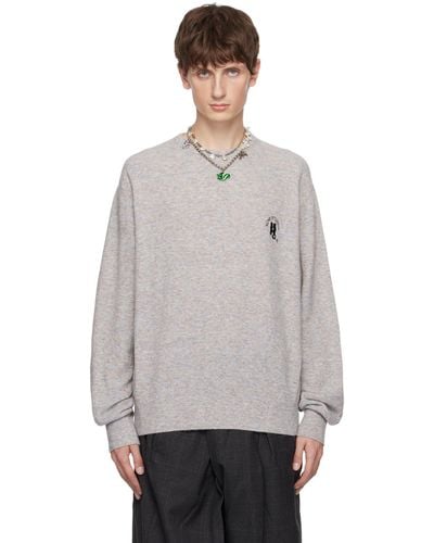 Acne Studios Embroide Sweater - Grey