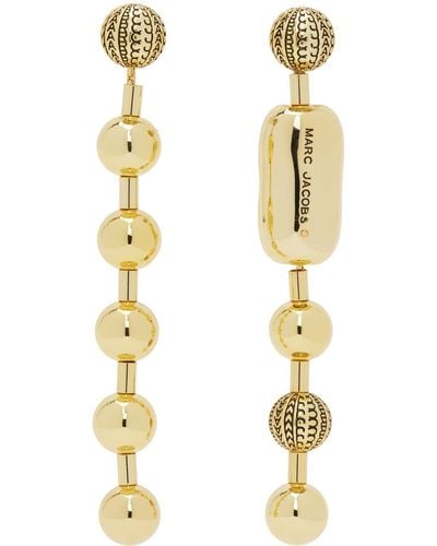 Marc Jacobs Gold 'the Monogram Ball Chain' Earrings - Multicolour