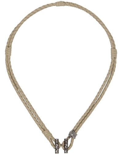 Versace Taupe Medusa Necklace - Metallic