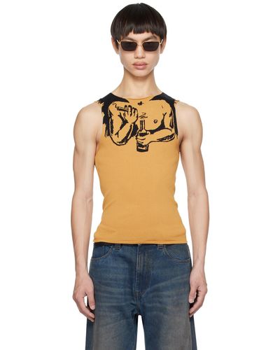 Y. Project Tan Tattoo Arms Tank Top - Blue