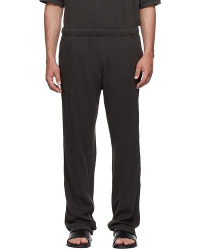 Les Tien Pantalon de survêtement gris en coton - Noir