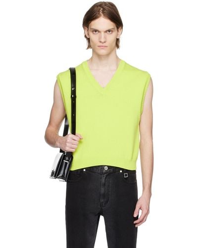 WOOYOUNGMI Green Cropped Vest - Yellow