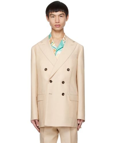 Bally Beige Double-breasted Blazer - Natural