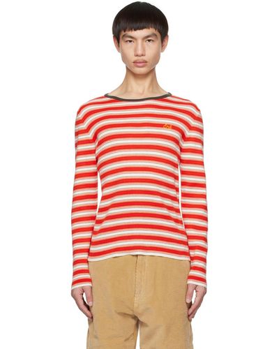 ERL White & Embroide Sweater - Red