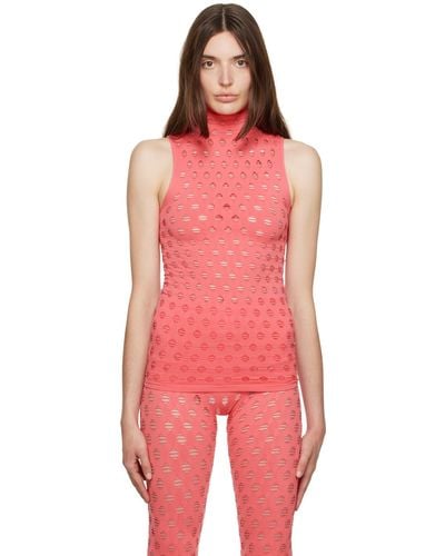 Maisie Wilen Perforated Tank Top - Pink