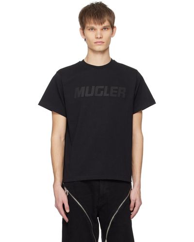 Mugler T-shirt noir à logo contrecollé
