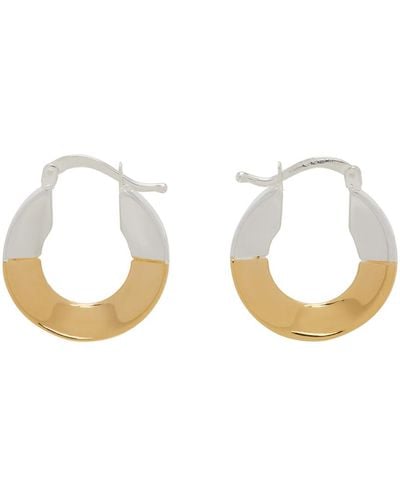 Bottega Veneta Gold & Silver Hoop Earrings - Black