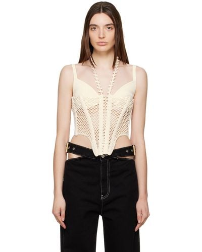 Dion Lee Off-white Coral Corset - Black