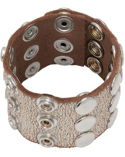 VAQUERA Tan Snap Leather Bracelet - Brown