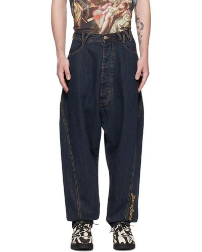 Vivienne Westwood Navy Twisted Seam Jeans - Black