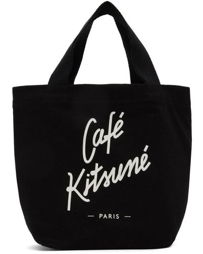 Maison Kitsuné ミニ Café Kitsuné トートバッグ - ブラック