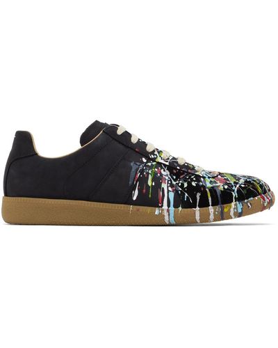 Maison Margiela Black Paint Replica Trainers