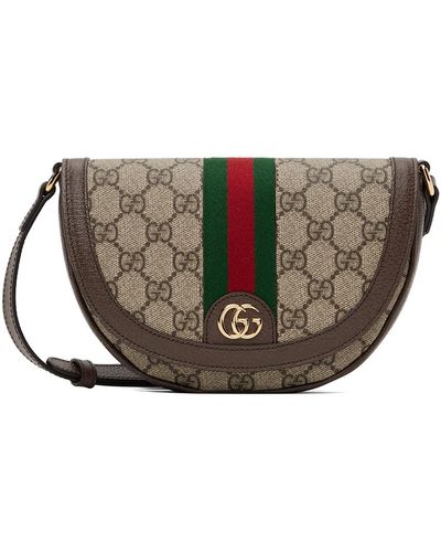 Gucci Ophidia gg Mini Monogrammed Saddle Bag - Brown