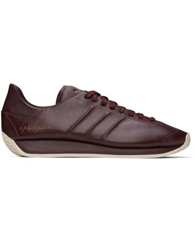 Y-3 Burgundy Country Trainers - Black