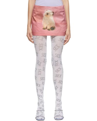 Ashley Williams Ssense Exclusive Cat Miniskirt - Multicolour
