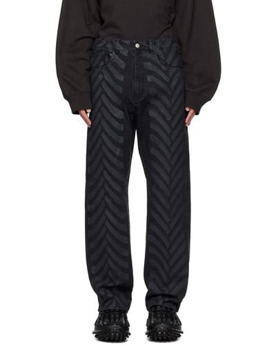 KANGHYUK Tire Waxed Jeans - Black