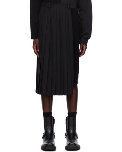 Undercover Pleated Midi Skirt - Black