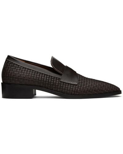 Wales Bonner Brown Woven Loafers - Black
