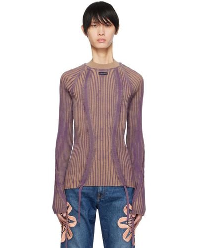 Bluemarble Marble Drawstring Sweater - Purple