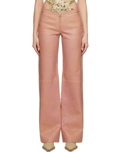 KNWLS Ssense Exclusive Stain Leather Trousers - Natural
