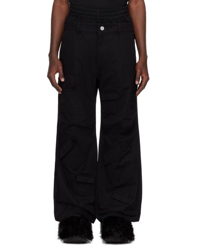 we11done Laye Cargo Trousers - Black