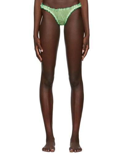 Fruity Booty Ssense Exclusive Mixed Check Tweed Print Thong - Green