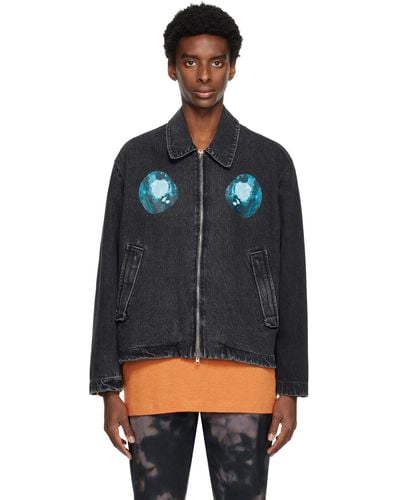 Song For The Mute ' Cells' Denim Jacket - Black