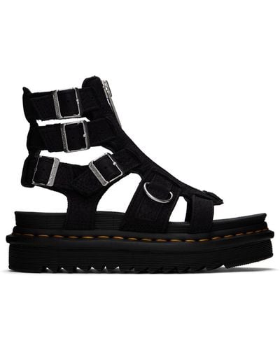 Dr. Martens Olson Nubuck Gladiator Zip Sandals - Black