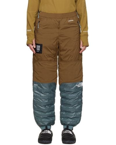 Undercover Grey & Brown The North Face Edition 50/50 Down Lounge Trousers - Green