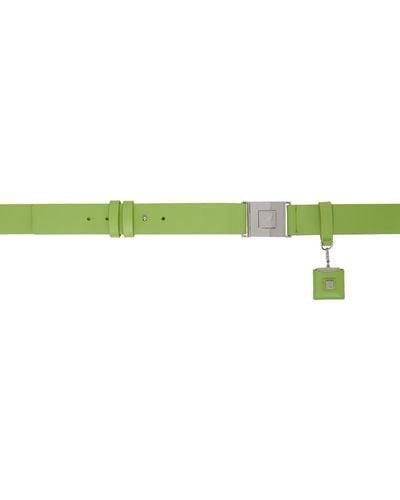 WOOYOUNGMI Green Leather Button Belt - Black